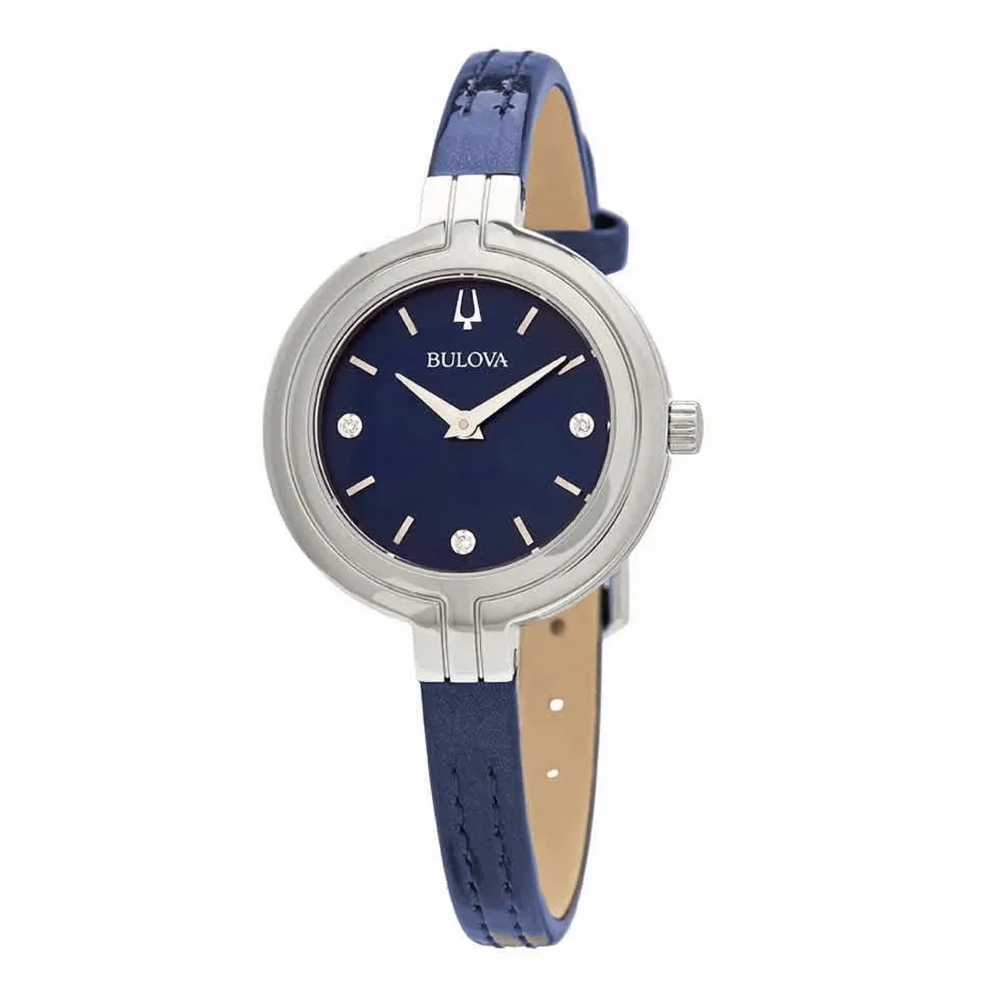 Producto Bulova rhapsody quartz blue dial blue leather ladies watch